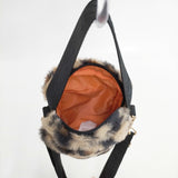 LeSportsac FUR MINI PHONE CROSSBODY レオパードフラッフィーファー 定価9900円 ショルダーバッグ ベージュ ブラウン レディース レスポートサック【中古】6-0122T◎