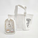 miffy ビニールバッグ マルチポーチ 2点セット トートバッグ クリア ホワイト レディース ミッフィー【中古】6-0204G◎