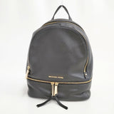 Michael Kors RHEA ZIP ぺブル レザー バックパック リュック・デイパック ブラック レディース マイケルコース【中古】6-0412G∞