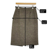 45R/45rpm シェットランドツィードスカート サイズ2 定価49500円 カーキ ブラウン グレー レディース フォーティーファイブアールピーエム【中古】6-0126T♪