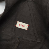 DELIY LINEN CANVAS JUMPER DRESS 定価48400円 ジャンパースカート カットオフ リネン サロペット ブラウン レディース デリー【中古】6-0321M△