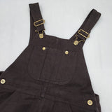 DELIY LINEN CANVAS JUMPER DRESS 定価48400円 ジャンパースカート カットオフ リネン サロペット ブラウン レディース デリー【中古】6-0321M△