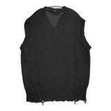 MARNI 新品 コットンダメージVネックニットベスト 定価104500円 サイズ54 CVMG0091A0 UFC652 ベスト ブラック メンズ マルニ【中古】6-0118M♪