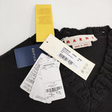 MARNI 新品 コットンダメージVネックニットベスト 定価104500円 サイズ54 CVMG0091A0 UFC652 ベスト ブラック メンズ マルニ【中古】6-0118M♪