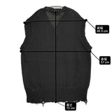 MARNI 新品 コットンダメージVネックニットベスト 定価104500円 サイズ54 CVMG0091A0 UFC652 ベスト ブラック メンズ マルニ【中古】6-0118M♪