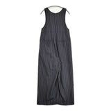IENA ウーステッドツイル Uネックオールインワン サイズ38 定価37400円 ストライプ ツナギ 25SS ネイビー レディース イエナ【中古】6-0115T♪