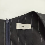 IENA ウーステッドツイル Uネックオールインワン サイズ38 定価37400円 ストライプ ツナギ 25SS ネイビー レディース イエナ【中古】6-0115T♪