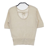enrica シルクハーフスリーブニット KNIT178 セーター ニット ベージュ レディース エンリカ【中古】6-0621S∞
