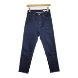HYKE TAPERED テーパード ハイウエスト サイズ28 ストレッチ カットオフ デニムパンツ ネイビー レディース ハイク【中古】6-0311G♪