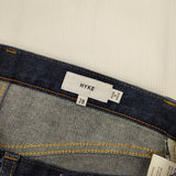 HYKE TAPERED テーパード ハイウエスト サイズ28 ストレッチ カットオフ デニムパンツ ネイビー レディース ハイク【中古】6-0311G♪