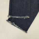 HYKE TAPERED テーパード ハイウエスト サイズ28 ストレッチ カットオフ デニムパンツ ネイビー レディース ハイク【中古】6-0311G♪