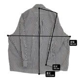 TICCA ストライプビッグシャツ 定価23100円 コットン 日本製 サイズF 長袖シャツ ブラック ホワイト レディース ティッカ【中古】6-0321M△