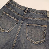 MOUSSY KNEE LENGTH バミューダパンツ 定価12980円 010IS111-3571 デニム ショートパンツ ハーフパンツ ショーツ ブルー レディース マウジー【中古】6-0621S∞