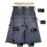 MOUSSY KNEE LENGTH バミューダパンツ 定価12980円 010IS111-3571 デニム ショートパンツ ハーフパンツ ショーツ ブルー レディース マウジー【中古】6-0621S∞