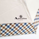 Aquascutum 折りたたみ傘 チェック 傘 ピンクベージュ レディース アクアスキュータム【中古】6-0130G◎
