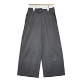 MHL. 595-6243506 WOOL COTTON DRILL TROUSERS サイズ0 ウール ワイドパンツ パンツ グレー レディース エムエイチエル【中古】6-0131T△