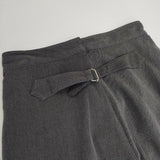 MHL. 595-6243506 WOOL COTTON DRILL TROUSERS サイズ0 ウール ワイドパンツ パンツ グレー レディース エムエイチエル【中古】6-0131T△