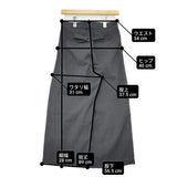 MHL. 595-6243506 WOOL COTTON DRILL TROUSERS サイズ0 ウール ワイドパンツ パンツ グレー レディース エムエイチエル【中古】6-0131T△