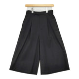MANOF 87110-7052 FLARE CULOTTE PANTS 定価19800円 タックイージーパンツ ウール混 キュロット ブラック レディース マノフ【中古】6-0131T△