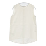 Deuxieme Classe 25SS Minimal Satin ブラウス 定価16500円 25051500802030 ノースリーブ ブラウス シャツ ホワイト レディース ドゥーズィエムクラス【中古】6-0506S◎