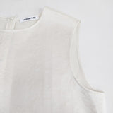 Deuxieme Classe 25SS Minimal Satin ブラウス 定価16500円 25051500802030 ノースリーブ ブラウス シャツ ホワイト レディース ドゥーズィエムクラス【中古】6-0506S◎