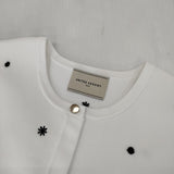 UNITED ARROWS エンブロイダリー ビーズ ニットベスト 定価27500円 ベスト 24年 ホワイト レディース ユナイテッドアローズ【中古】6-0225M♪