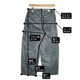 LOISIR B0124LFP630 ライスコール ベロア 2タックパンツ サイズ38 コットン ワイドテーパード パンツ ブルーグレー レディース ロワズィール【中古】6-0131T△