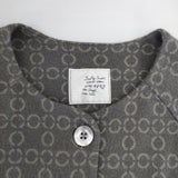 Sally Scott 57-81-9831 03-62 ウール 総柄 サイズM ノーカラージャケット グレー レディース サリースコット【中古】6-0131T△