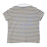ORCIVAL RC-6773 コットンロードボートネック ボーダー 半袖Ｔシャツ カットソー オフホワイト ブルー レディース オーシバル/オーチバル【中古】6-0621S∞