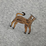 Dessin タイガーワンポイントスウェット 刺繍 トレーナー コットン スウェット グレー レディース デッサン【中古】6-0321M△