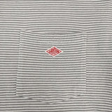 Danton JD-9041 ポケット ボーダー サイズ40 半袖Ｔシャツ カットソー グレー ホワイト レディース ダントン【中古】6-0621S∞