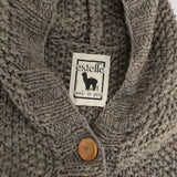 Estelle ペルーニット ニットベスト ウール ペルー製 フード付き ベスト モカベージュ レディース エステール【中古】6-0131T△