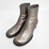 Odette e' Odile/UNITED ARROWS 新品 ソフトタッチショートブーツ50 オプリークトゥ 24.5cm 定価38500円 25AW シルバー レディース オデットエオディール/ユナイテッドアローズ【中古】6-0118G♪