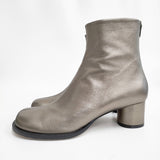 Odette e' Odile/UNITED ARROWS 新品 ソフトタッチショートブーツ50 オプリークトゥ 24.5cm 定価38500円 25AW シルバー レディース オデットエオディール/ユナイテッドアローズ【中古】6-0118G♪