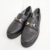green label relaxing レイン チャンキー ローファー 晴雨兼用 定価9350円 Lサイズ ローファー ブラック レディース グリーンレーベルリラクシング【中古】6-0223G◎