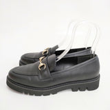 green label relaxing レイン チャンキー ローファー 晴雨兼用 定価9350円 Lサイズ ローファー ブラック レディース グリーンレーベルリラクシング【中古】6-0223G◎