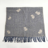 mina perhonen/KLIPPAN choucho 大判 マフラー ストール ネイビー ベージュ レディース ミナペルホネン/クリッパン【中古】6-0122T◎