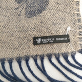 mina perhonen/KLIPPAN choucho 大判 マフラー ストール ネイビー ベージュ レディース ミナペルホネン/クリッパン【中古】6-0122T◎