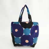 mina perhonen BEAMS別注 forest ring ベルベット トートバッグ ブルー ブラック レディース ミナペルホネン【中古】6-0122T◎