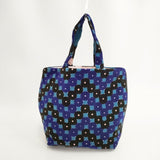 mina perhonen BEAMS別注 forest ring ベルベット トートバッグ ブルー ブラック レディース ミナペルホネン【中古】6-0122T◎