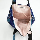 mina perhonen BEAMS別注 forest ring ベルベット トートバッグ ブルー ブラック レディース ミナペルホネン【中古】6-0122T◎