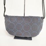 mina perhonen tambourine coupe bag クッペバッグ us9580 刺繍 ショルダーバッグ ブルーグレー レディース ミナペルホネン【中古】6-0412G∞