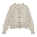 MARGARET HOWELL 578-0264670 WOOL COTTON 定価31000円 クルーネック カーディガン アイボリー レディース マーガレットハウエル【中古】6-0131T△