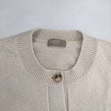 MARGARET HOWELL 578-0264670 WOOL COTTON 定価31000円 クルーネック カーディガン アイボリー レディース マーガレットハウエル【中古】6-0131T△