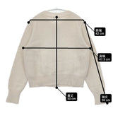 MARGARET HOWELL 578-0264670 WOOL COTTON 定価31000円 クルーネック カーディガン アイボリー レディース マーガレットハウエル【中古】6-0131T△