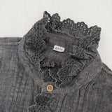 45R/45rpm ダンガリーカットワークのブラウス 定価42900円 ブラウス シャツ グレー レディース フォーティーファイブアールピーエム【中古】6-0225M♪