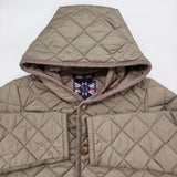 LAVENHAM Brundon Womens 20 ブランドンウィメンズ サイズ10 キルティング 中綿 定価73700円 コート グレージュ レディース ラベンハム【中古】6-0914T♪