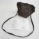 Herve Chapelier 2885F ナイロン舟型ショルダーバッグS パンサー レオパード ケアカード付き 定価32780円 ブラウン ブラック レディース エルベ・シャプリエ【中古】6-0118G♪