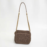 ANTEPRIMA LUCCHETTO ルッケット 2 スモール フラップ付きチェーンバッグ ワイヤーバッグ カード付き ショルダーバッグ FANGO OPACO エナメルファンゴカーキ ブラウン レディース アンテプリマ【中古】6-0118G♪