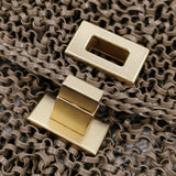 ANTEPRIMA LUCCHETTO ルッケット 2 スモール フラップ付きチェーンバッグ ワイヤーバッグ カード付き ショルダーバッグ FANGO OPACO エナメルファンゴカーキ ブラウン レディース アンテプリマ【中古】6-0118G♪